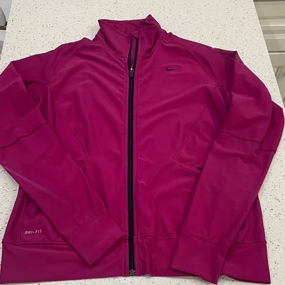 Nike Women's Magenta Full-Zip Dri-fit Jacket size large - Picture 1 of 6